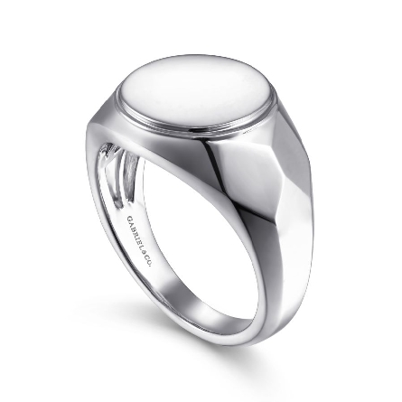 Sterling Silver Mens High Polished Signet Ring Size 10 #MR52069SVJJJ (S730172)