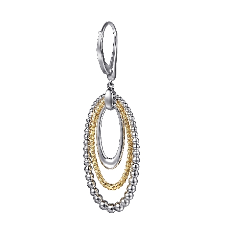 Sterling Silver and 14K Yellow Gold Bujukan  Rope Drop Earrings #EG15305MZJJJ (S1996051)