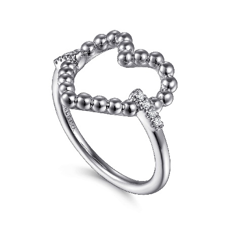 Sterling Silver Bujukan Heart Ladies Ring w/Diams=.05ctw SI H-I Size6.5 #LR52865SV5JJ (S2053658)