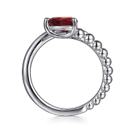 Sterling Silver Gabriel Bujukan Bypass Ring w/Garnet=1.04ctw Size6.5 #LR52863SVJGN (S2118974)
