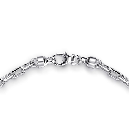 Sterling Silver Mens 22inch Solid Figaro Link Chain Necklace #NKM2155-22SVJJJ (S2118982)