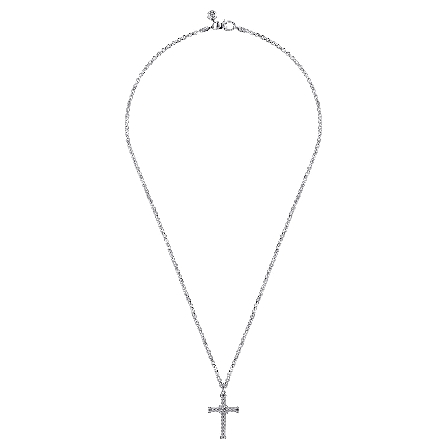 Sterling Silver Gabriel 22inch Twisted Rope Cross Pendant X Center Necklace #NKM2105-22SVJJJ (S2274505)