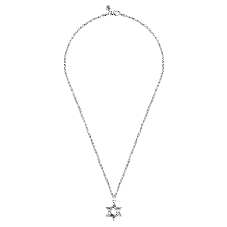 Sterling Silver Mens 22inch Star of David Pendant Necklace #NKM2119-22SVJJJ (S2245578)