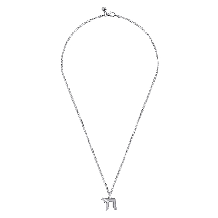 Sterling Silver 22inch Gabriel Chai Pendant Necklace #NKM2163-22SVJJJ (S2241739)