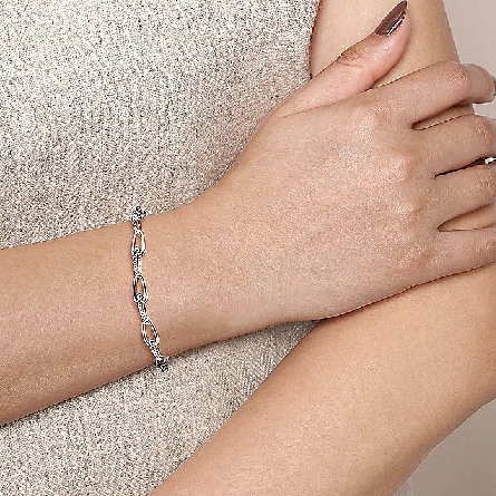 Sterling Silver Gabriel Bujukan 7.5inch Link Chain Bracelet #TB4959-75SVJJJ (S2197515)