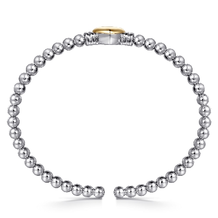 Sterling Silver and 14K Yellow Gold 6inch Gabriel Bujukan Heart Bangle Bracelet #BG5212-6MZJJJ (S2331235)