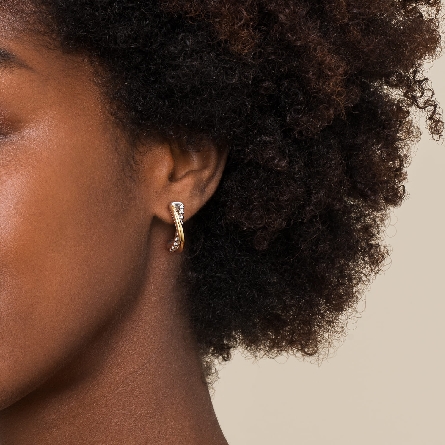 Sterling Silver and 14K Yellow Gold Gabriel 20mm Bujukan J Hoop Earrings #EG15540MZJJJ (S2327676)