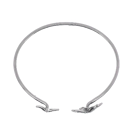 Sterling Silver CZ Double Starfish Cuff Bangle Bracelet #445-14-01