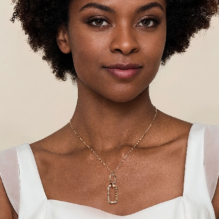 14K Yellow Gold Gabriel Bujukan 17inch Diamond Cut Link Pendant Necklace #NK7825Y4JJJ (S1996075)