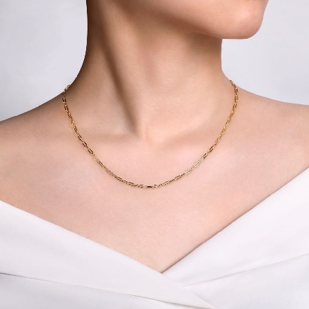 14K Yellow Gold 17inch Hollow Paperclip Necklace #NK6768H-17Y4JJ (S2273107)