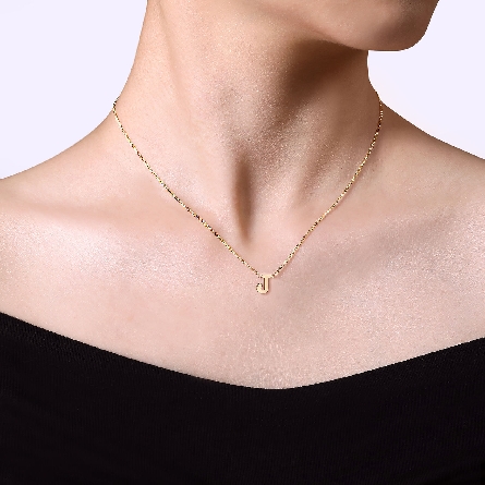 14K Yellow Gold 15.5-17.5inch Adjustable Initial J Necklace #NK6928J-Y4JJJ (S2272745)