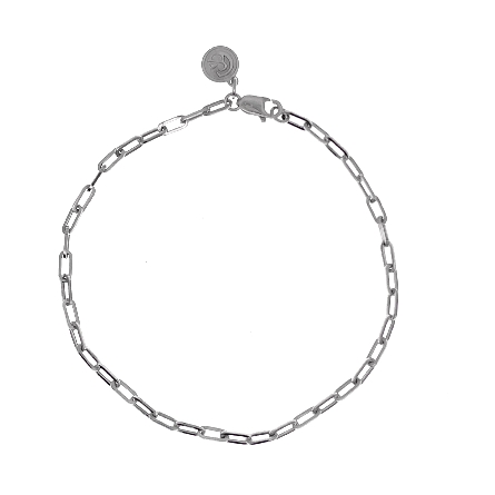 14K White Gold 7inch Gabriel Paperclip Chain Bracelet #TB4672W4JJJ (S2293425)