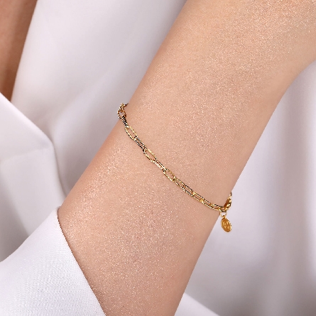 14K White Gold Gabriel 7inch Paperclip Link Chain Bracelet #TB4674W4JJJ (S2293430)