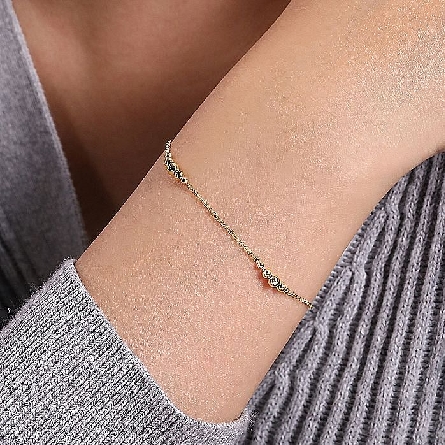 14K Yellow Gold Gabriel Bujukan 6.5-7inch Graduating Bead Bracelet #TB4416Y4JJJ  (S2090930)