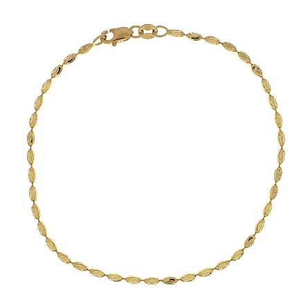 14K Yellow Gold 7inch Ovalina Chain Bracelet #OV18-07