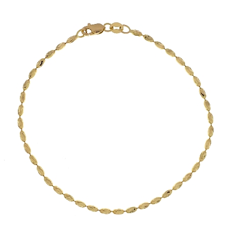 14K Yellow Gold 7inch Ovalina Chain Bracelet #OV18-07