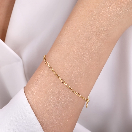 14K Yellow Gold Gabriel 7inch Chain Bracelet #TB4661Y4JJJ (S2337509)