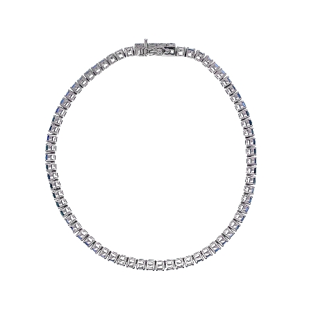 14K White Gold 7inch Ombre Line Bracelet w/Sapphires=3.05ctw and Diams=.81ctw SI2 G-H #BP26-50B-BL