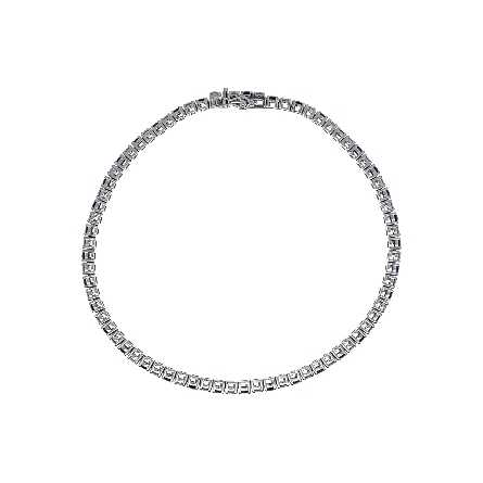 14K White Gold 7inch Alternating 4Prong Line Bracelet w/Sapphires=1.77ctw and Diams=1.47ctw SI2 G-H #BP26-003B-DBL