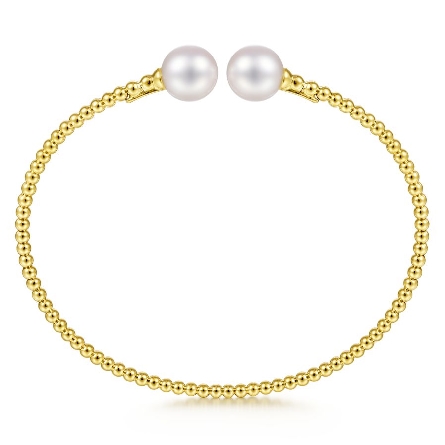 14K Yellow Gold Gabriel Bujukan 6.25inch Cultured Pearls Bangle #BG4475-62Y4JPL (S1721497)