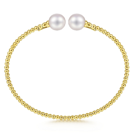 14K Yellow Gold Gabriel Bujukan 5.75inch Cultured Pearls Bangle #BG4475-57Y4JPL (S1921613)