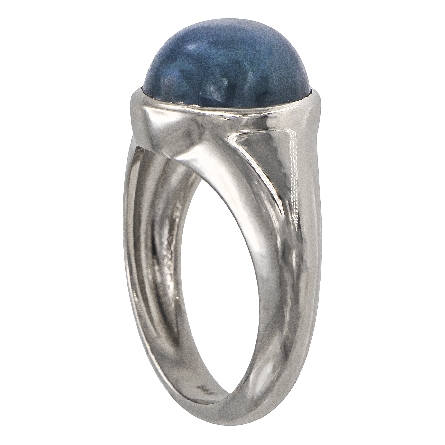 14K White Gold Mens Ring w/Natural Star Sapphire=15.58ct Size 10 