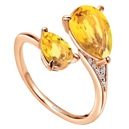 14K Rose Gold Bypass Ring w/Citrine=2.35ctw and Diams=.03ctw Size 6.5 #LR50979K45CT (S1343327)