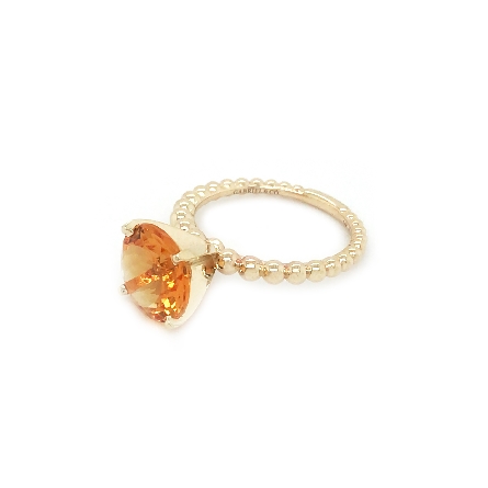 14K Yellow Gold Gabriel Bujukan Bead Shank 4Prong Head Ring w/Citrine=2.97ct #LR52108Y4J (S1620473)