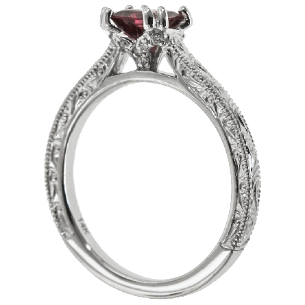 14K White Gold Fashion Ring w/Spinel=.66ct and Diams=.06ctw Size 6.5