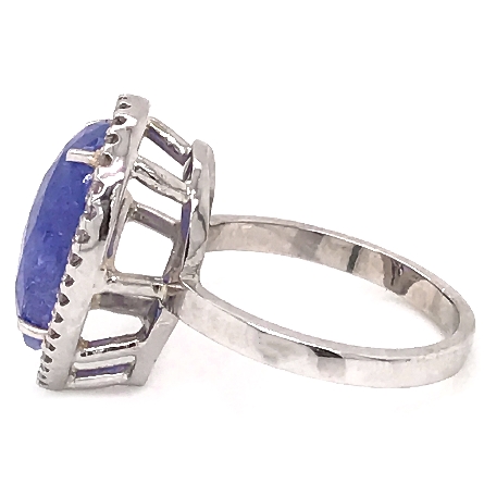 18K White Gold Pear Shaped Fashion Ring w/Tanzanite=5.11apx and Diams=.36apx Size 7