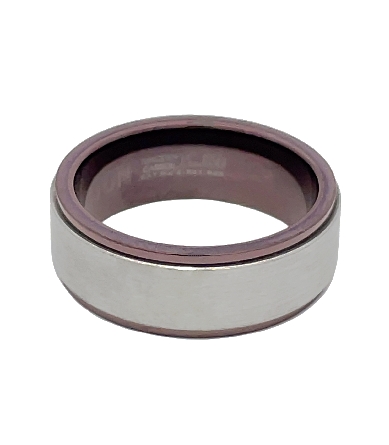 Espresso Tungsten Carbide 8mm Wedding Band w/ Satin Finish Center and Step Edge Size 10 #11-6078BRWC8
