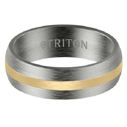 Tantalum and 14K Yellow Gold 7mm Inlay Mens Wedding Band Size 10.5 #11-6043TAY7 