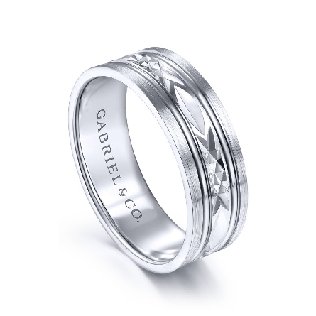 14K White Gold Plain 1mm Comfort Fit Low Dome Wedding Band Size 6.75 #01-LDIR010