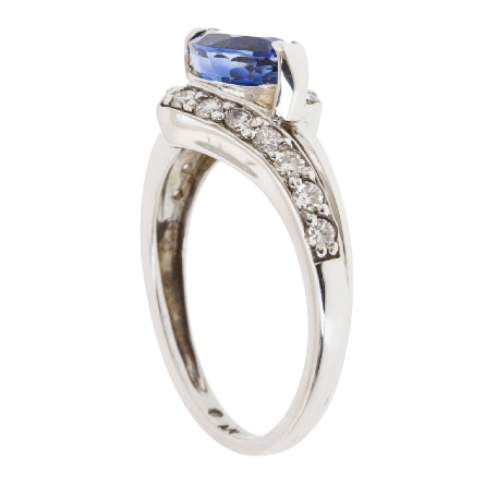 14K White Gold Halo Style Ring w/Marquise Sapphire=2.08ct and 16Diams=.41ctw SI H-I Size 7 #22035L