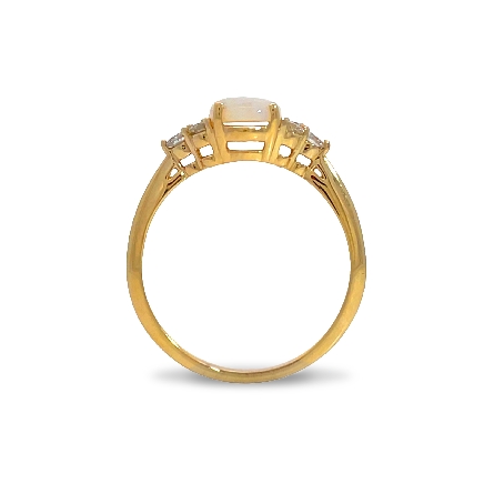 14K Yellow Gold Cluster Fashion Ring w/1 Opal=.69ct and Diams=.26ctw SI H-I Size6.75 #71812