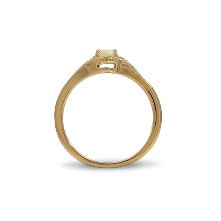 14K Yellow Gold Bypass Fashion Ring w/1 Opal=.27ct and Diams=.05ctw SI H-I Size7 #71937