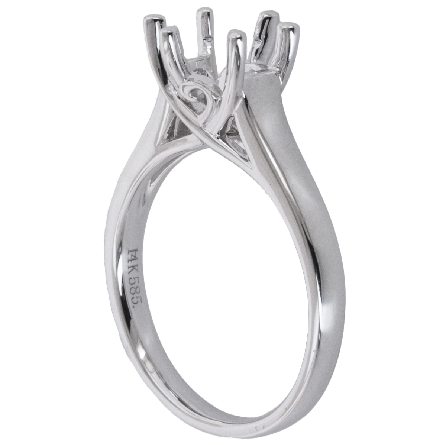 14K White Gold Solitaire Engagement Ring to fit a 1.5ct Center Stone Size 6.5 #R15-115709