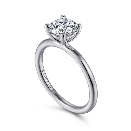 14K White Gold Gabriel LARK Solitaire Engagement Ring for a 1.5ct Round Center Stone (not included) Size 6.5 #ER15619R4W4JJJ (S1516769)