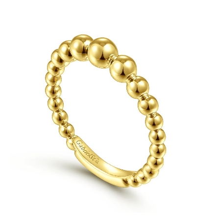 14K Yellow Gold Gabriel Bujukan Graduating Bead Ring Size 6.5 #LR51776Y4JJJ (S1403394)