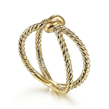 14K Yellow Gold Gabriel Hampton Twisted Rope Criss Cross Ring Size 6.5  #LR51984Y4JJJ (S1743011)