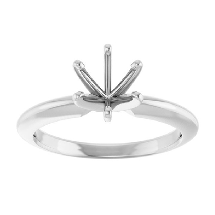 14K White Gold Solitaire Comfort Fit Mounting w/6Prong Head Size8 170309:106624:P 