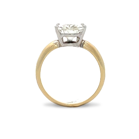 14K Yellow and White Gold Solitaire Engagement Ring Semi Mounting for Pear Diamond (not included) Size6.5 #140438