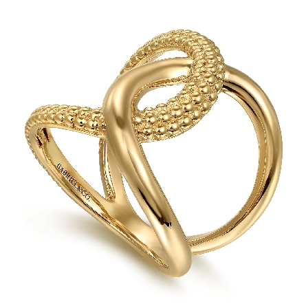 14K Yellow Gold Gabriel Bujukan Twisted Interlocking Ring Size6.5 #LR52561Y4JJJ (S1826188)