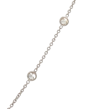 14K White Gold Adjustable 16-18inch By the Yard Necklace w/1 Pear Opal=2.64ct and 10Diams=1.11ctw SI H-I 