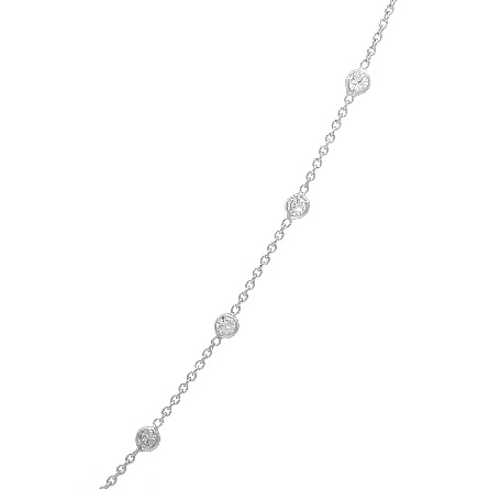14K White Gold 16-18inch East to West by the Yard Necklace w/1Tanzanite=2.17ct and 8Diams=.62ctw SI H-I 