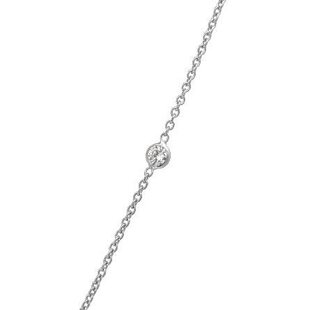 14K White Gold Adjustable 16-18inch By the Yard Necklace w/1 Oval Green Tourmaline=3.44ct and 10Diams=.87ctw SI H-I 