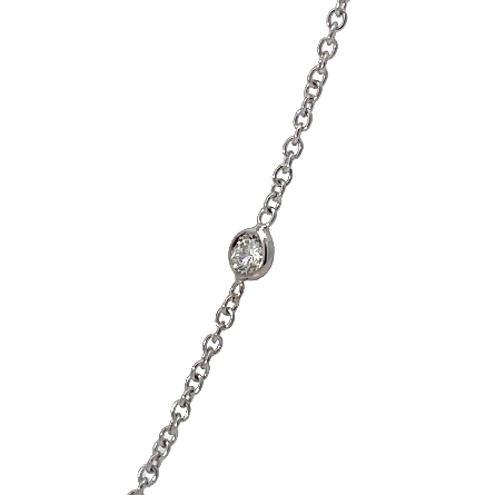 14K White Gold Adjustable 16-18inch By the Yard Necklace w/1 Pink Tourmaline=1.85ct and 10Diams=.75ctw SI H-I 