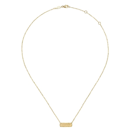 14K Yellow Gold Gabriel Hampton 15.5-17.5inch Twisted Rope Frame ID Bar Necklace #NK6467Y4JJJ (S2115831)