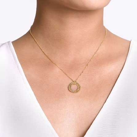 14K Yellow Gold Gabriel Bujukan 15.5-17.5inch Twisted Rope Multi Circle Necklace #NK6531Y4JJJ (S2140423)