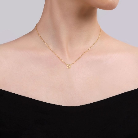 14K Yellow Gold 15.5-17.5inch Adjustable Initial S Necklace #NK6928S-Y4JJJ (S2211947)